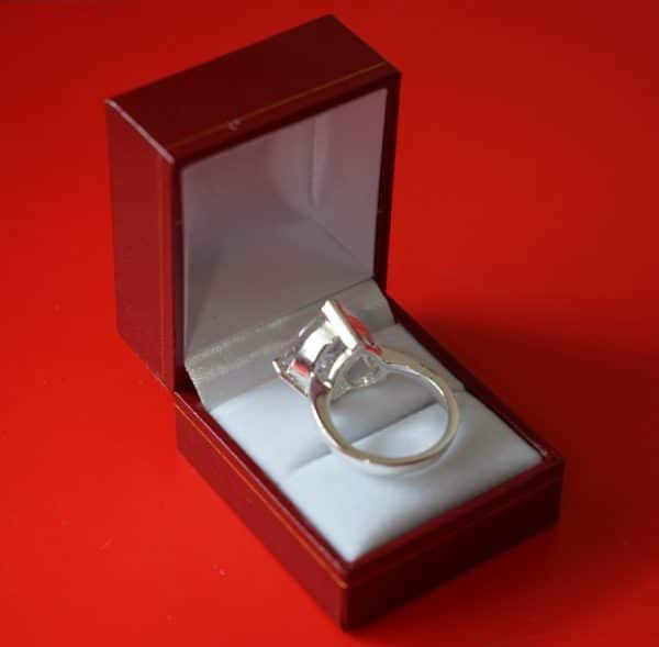 A Vintage New Old Stock White C Z Dress Ring - Image 3