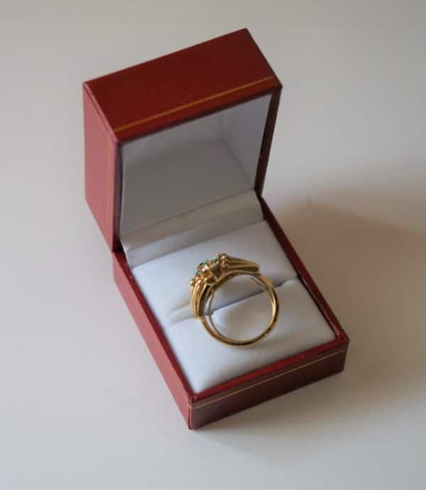 Vintage Atwood & Sawyer Emerald & Diamond Crystal Ring - Boxed - Image 3