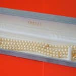 Vintage Simulated Two Strand Pearl Necklace & Pendant With Extension Lotus Boxed Pearl Necklace Antique Jewellery