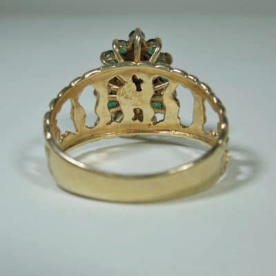 10ct Gold Emerald Diamond Ring - Image 4