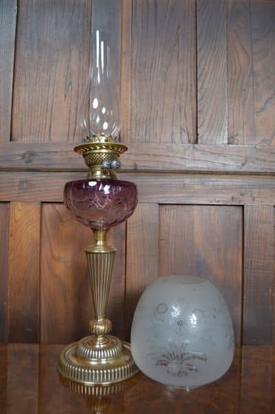Victorian Young Brass Oil / Paraffin Lamp SAI3211 Antique Lighting 8