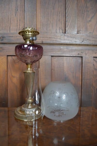 Victorian Young Brass Oil / Paraffin Lamp SAI3211 Antique Lighting 7