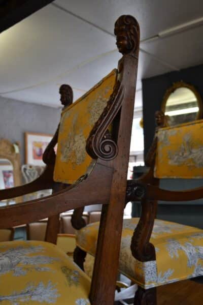 Pair of French Armchairs in Gold Toile de Jouy fabric - Image 5