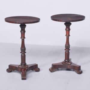 Rare Pair of William IV Circular Rosewood Occasional Tables Antique tables UK Antique Tables