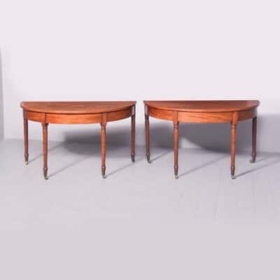 Pair of Large George III Demi-Lune Tables