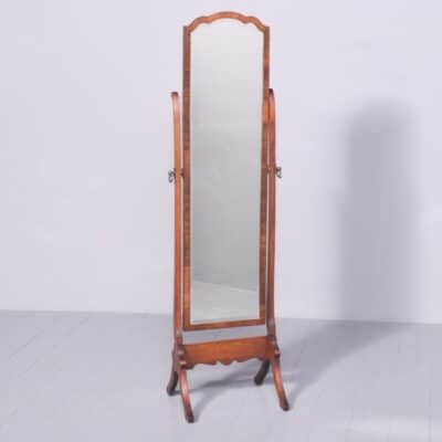 Neat Sized Mahogany Framed Bevel-Edged Cheval Mirror - Image 7