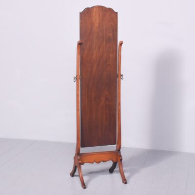 Neat Sized Mahogany Framed Bevel-Edged Cheval Mirror - Image 8
