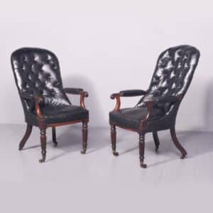 Pair of George IV Library Chairs Library Armchair Antique Chairs