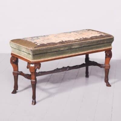 Rare, Victorian Outsized, Fine-Quality Mahogany Duet Stool