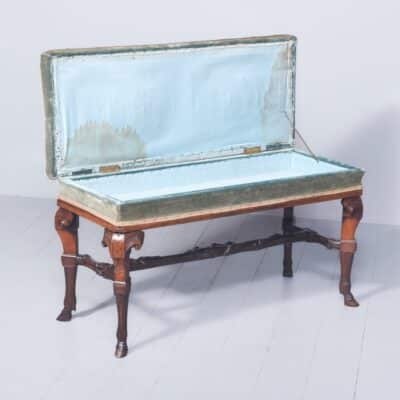 Rare, Victorian Outsized, Fine-Quality Mahogany Duet Stool - Image 8
