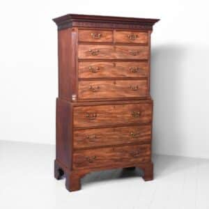 Chippendale Period Secretaire Chest on Chest antique chest Antique Chest Of Drawers