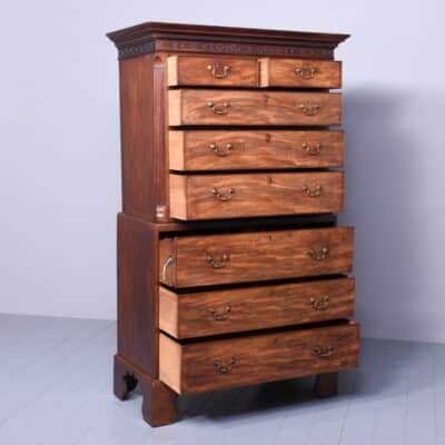 Chippendale Period Secretaire Chest on Chest - Image 6