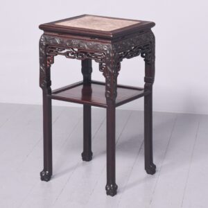 Qing Dynasty Two Tier Marble Topped Huanghuali Stand Plant stands Miscellaneous