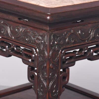 Qing Dynasty Two Tier Marble Topped Huanghuali Stand - Image 4
