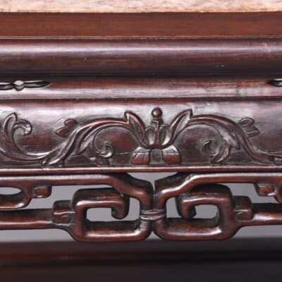 Qing Dynasty Two Tier Marble Topped Huanghuali Stand - Image 5