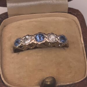 Sapphire & Diamonds 18CT Gold & Platinum Antique Jewellery