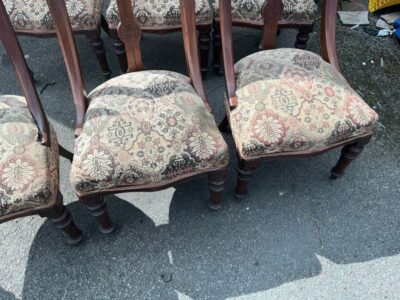 Dining chairs, set of six Victorian mahogany chairs - Image 3