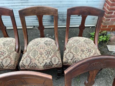 Dining chairs, set of six Victorian mahogany chairs - Image 4