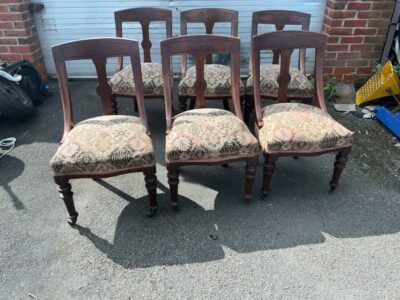 Dining chairs, set of six Victorian mahogany chairs - Image 6