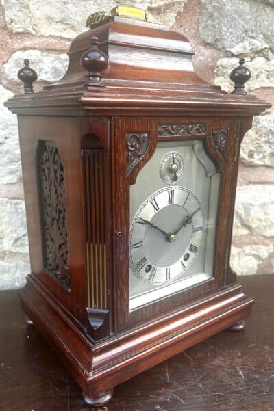 Antique Mahogany Quarter Striking Ting Tang Movement Bracket Clock - Image 3