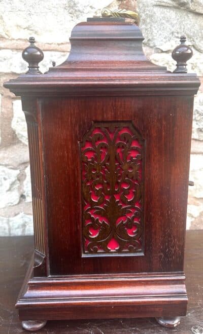 Antique Mahogany Quarter Striking Ting Tang Movement Bracket Clock - Image 6