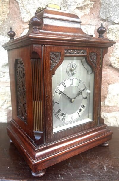 Antique Mahogany Quarter Striking Ting Tang Movement Bracket Clock - Image 9