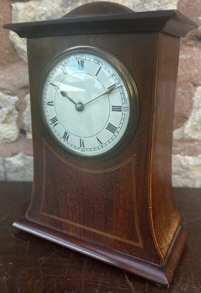 Stunning Mahogany Edwardian Timepiece Clock Dome Top With Wasted Sides - Image 4