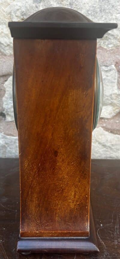 Stunning Mahogany Edwardian Timepiece Clock Dome Top With Wasted Sides - Image 6