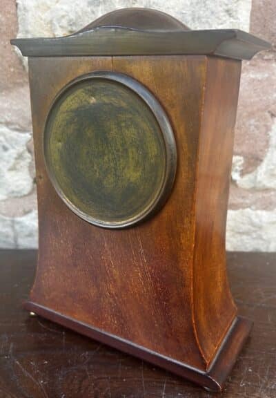 Stunning Mahogany Edwardian Timepiece Clock Dome Top With Wasted Sides - Image 7