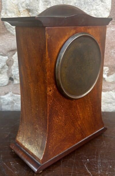 Stunning Mahogany Edwardian Timepiece Clock Dome Top With Wasted Sides - Image 8