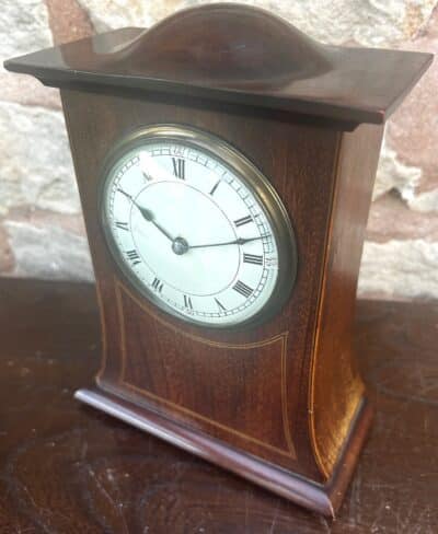 Stunning Mahogany Edwardian Timepiece Clock Dome Top With Wasted Sides - Image 11