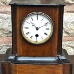 Early Victorian Antique walnut Ebonised 8 day Mantle Clock Circa 1850 c 1860 Antique Clocks