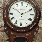Stunning Antique Rosewood inlaid cased Oldham drop Dial Clock Drop Dial Antique Clocks