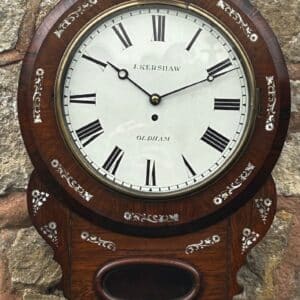 Stunning Antique Rosewood inlaid cased Oldham drop Dial Clock Drop Dial Antique Clocks