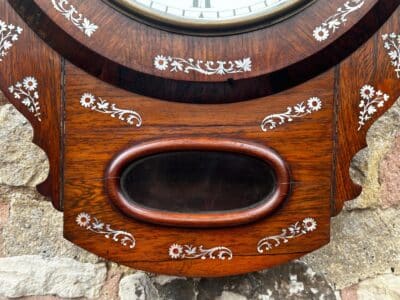 Stunning Antique Rosewood inlaid cased Oldham drop Dial Clock - Image 5