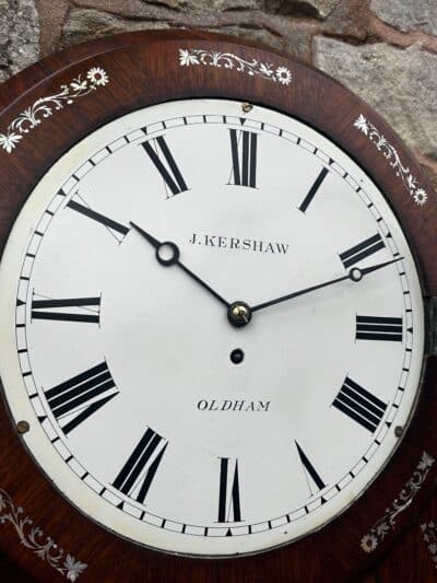 Stunning Antique Rosewood inlaid cased Oldham drop Dial Clock - Image 11