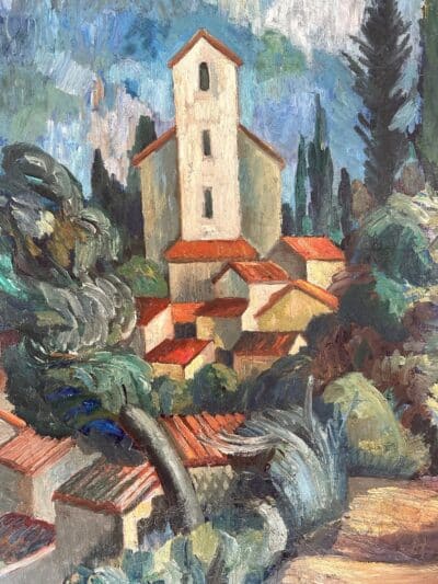 Original oil on board ‘St Maurice, Provence’ by Toby Horne Shepherd 1909-1993. Signed. Circa 1965. Exhibited Mall Galleries. Antique Art 7