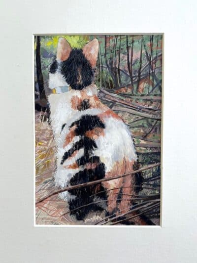 Original gouache painting of a cat by Norma Jameson. B.1933. Signed and dated 60. Unframed.