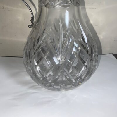 Decanter quality crystal cut glass silver plated - Image 2