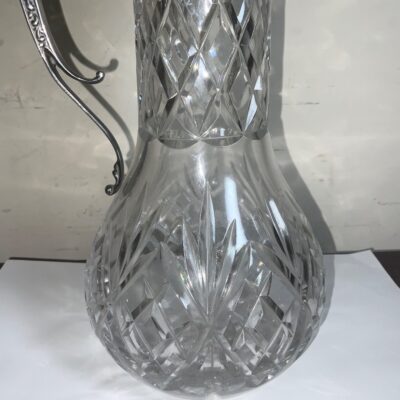 Decanter quality crystal cut glass silver plated - Image 3