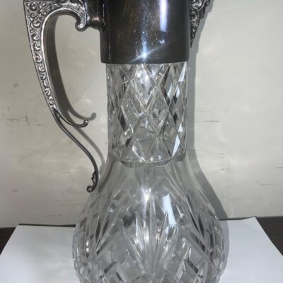 Decanter quality crystal cut glass silver plated - Image 4