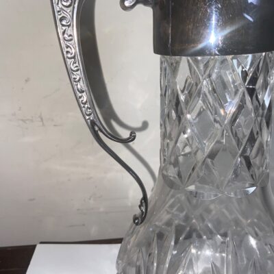 Decanter quality crystal cut glass silver plated - Image 7