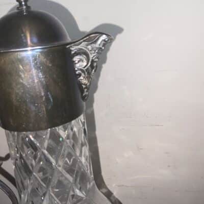 Decanter quality crystal cut glass silver plated - Image 8