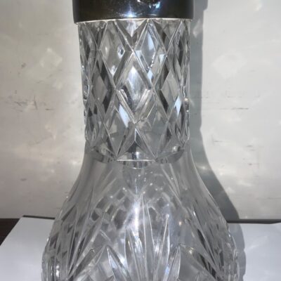 Decanter quality crystal cut glass silver plated - Image 11