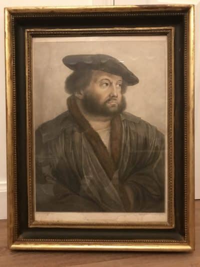 Hans Holbein the Younger (c.1497/98-1543) Self Portrait At Kensington Palace Coloured Stipple Engraving By Francesco Bartolozzi Circa 1798