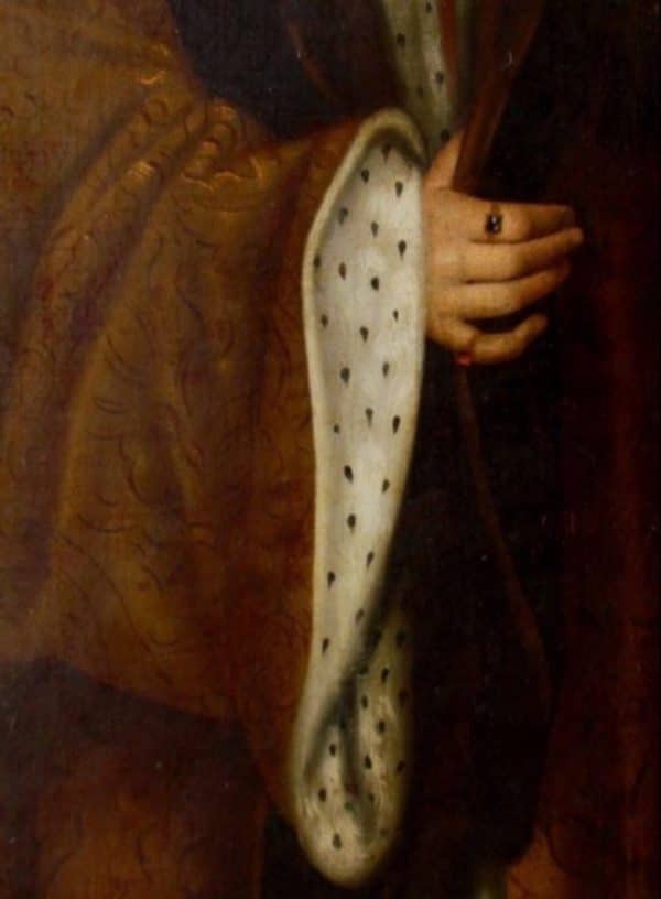 King Henry VII After Hans Holbein 1600-1625 17th Century Oil Portrait Paintings - Image 9
