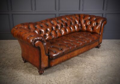 Genuine Victorian Leather Chesterfield Sofa antique chesterfield Antique Furniture 4
