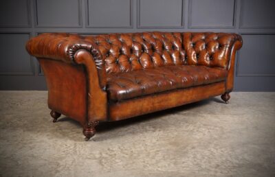 Genuine Victorian Leather Chesterfield Sofa antique chesterfield Antique Furniture 5