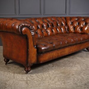 Genuine Victorian Leather Chesterfield Sofa antique chesterfield Antique Furniture