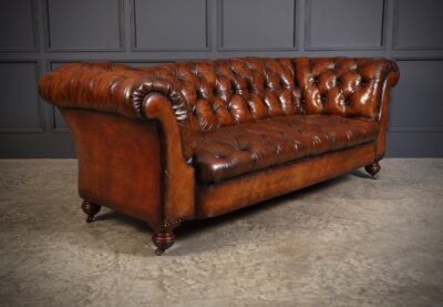 Genuine Victorian Leather Chesterfield Sofa antique chesterfield Antique Furniture 3